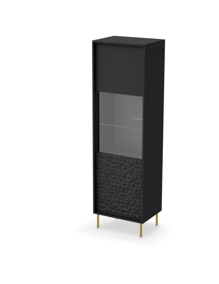 BULLET Witryna Czarny Złoty 55x41x185cm - Ekskluzywne Wykończenie
