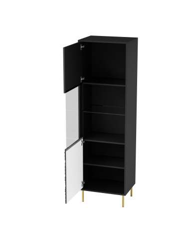 BULLET Witryna Czarny Złoty 55x41x185cm - Ekskluzywne Wykończenie
