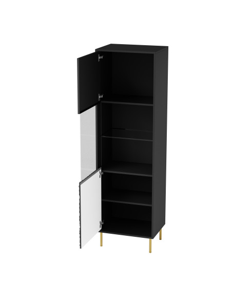 BULLET Witryna Czarny Złoty 55x41x185cm - Ekskluzywne Wykończenie