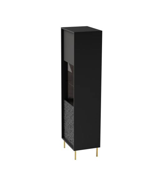 BULLET Witryna Czarny Złoty 55x41x185cm - Ekskluzywne Wykończenie