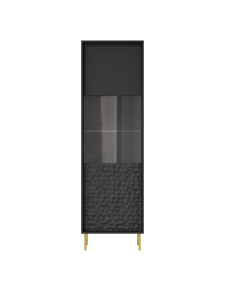 BULLET Witryna Czarny Złoty 55x41x185cm - Ekskluzywne Wykończenie