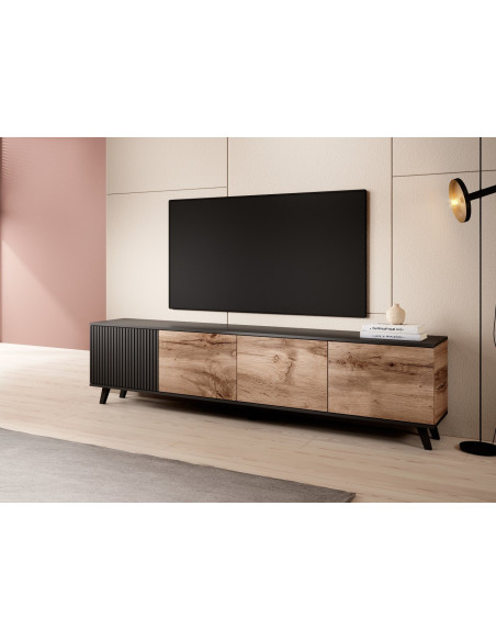 RANDOM Stolik RTV Dąb Wotan 200x40x52cm - Nowoczesny Design