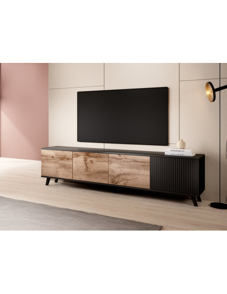 RANDOM Stolik RTV Dąb Wotan 200x40x52cm - Nowoczesny Design