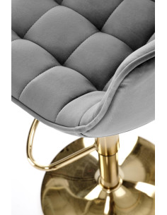 H120 Hoker Regulowany Pikowany Popiel/Złoty - Elegancja i Komfort 2