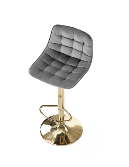 H120 Hoker Regulowany Pikowany Popiel/Złoty - Elegancja i Komfort