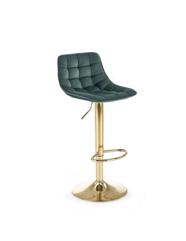 H120 hoker nogi - złote, siedzisko - ciemny zielony (1p 1szt)
