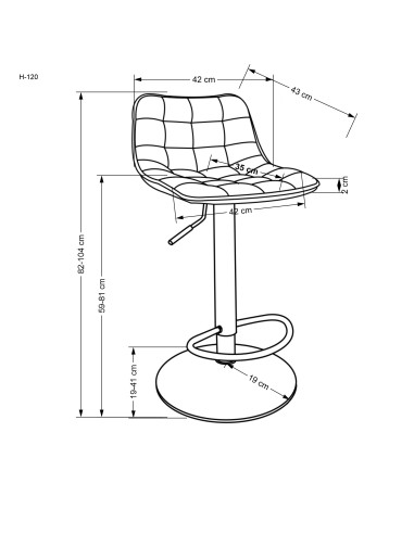 H120 hoker nogi - złote, siedzisko - ciemny zielony (1p 1szt)