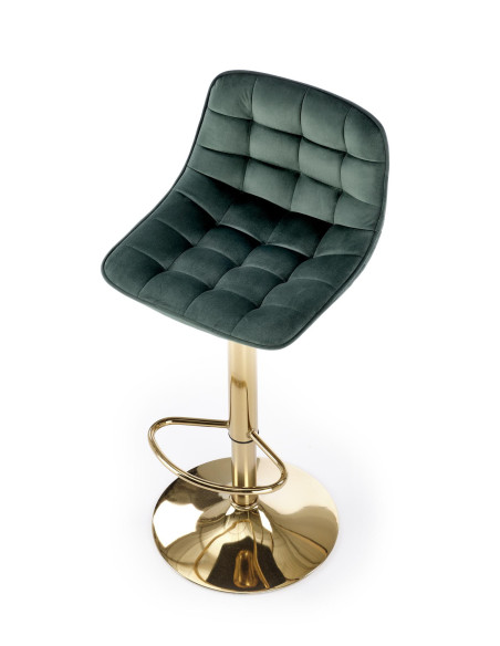 H120 hoker nogi - złote, siedzisko - ciemny zielony (1p 1szt)
