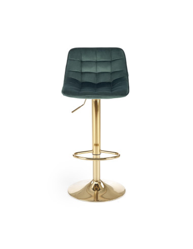 H120 hoker nogi - złote, siedzisko - ciemny zielony (1p 1szt)