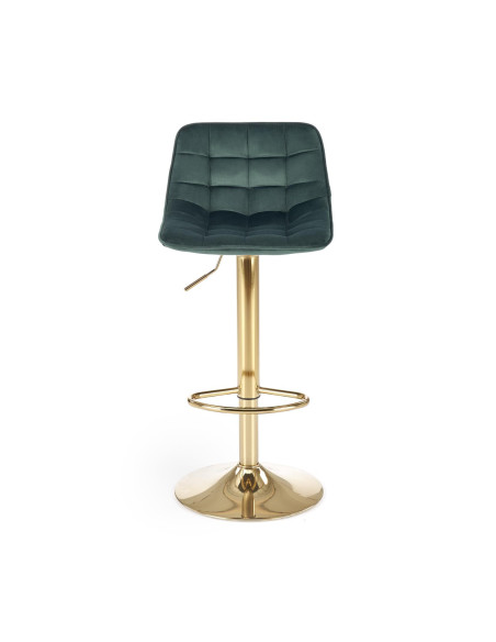 H120 hoker nogi - złote, siedzisko - ciemny zielony (1p 1szt)
