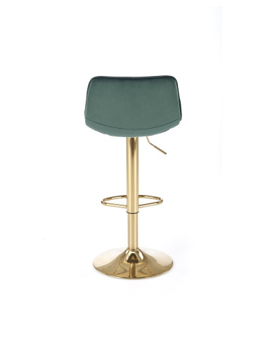 H120 hoker nogi - złote, siedzisko - ciemny zielony (1p 1szt)