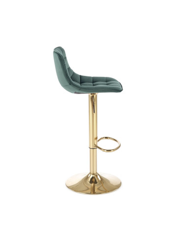 H120 hoker nogi - złote, siedzisko - ciemny zielony (1p 1szt)