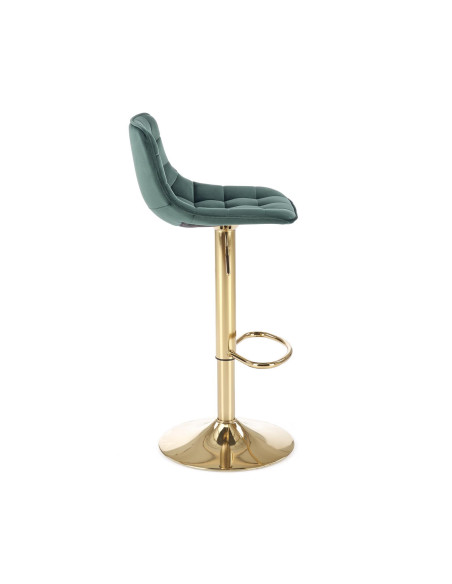 H120 hoker nogi - złote, siedzisko - ciemny zielony (1p 1szt)
