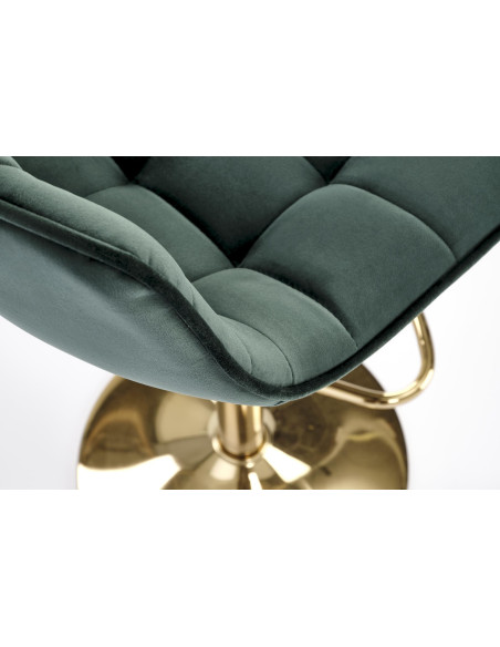 H120 hoker nogi - złote, siedzisko - ciemny zielony (1p 1szt)