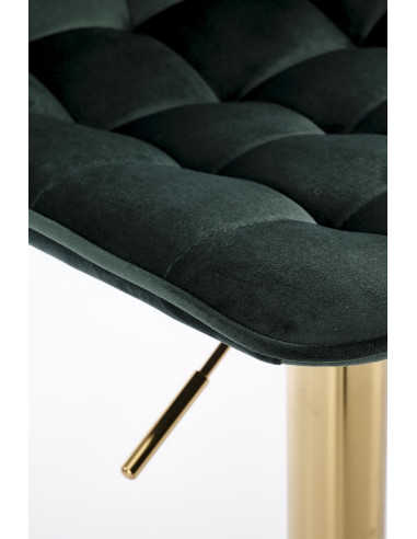 H120 hoker nogi - złote, siedzisko - ciemny zielony (1p 1szt)