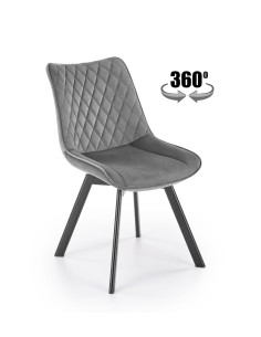 K520 Krzesło Obrotowe, Oparcie Popielate w Romby - Elegancja i Komfort