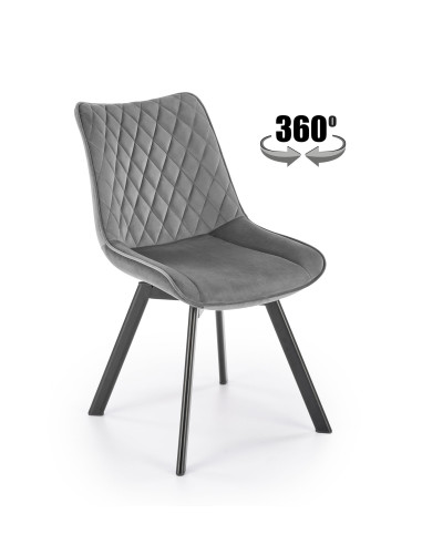 K520 Krzesło Obrotowe, Oparcie Popielate w Romby - Elegancja i Komfort