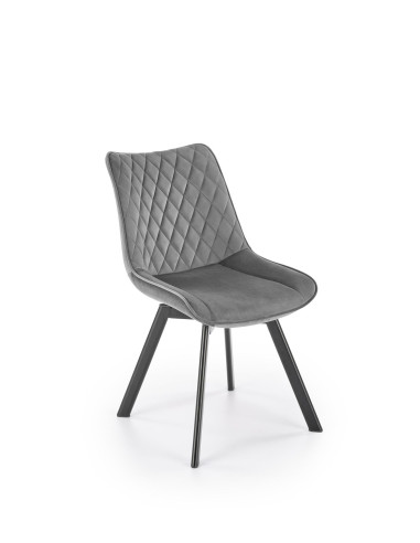 K520 Krzesło Obrotowe, Oparcie Popielate w Romby - Elegancja i Komfort