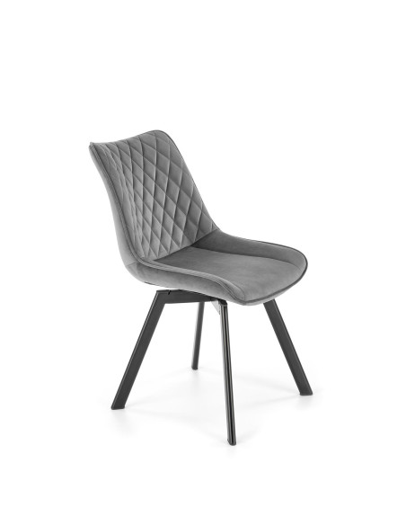 K520 Krzesło Obrotowe, Oparcie Popielate w Romby - Elegancja i Komfort