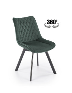 K520 Krzesło Obrotowe, C. Zielone Oparcie w Romby - Elegancja i Komfort