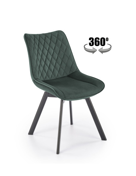 K520 Krzesło Obrotowe, C. Zielone Oparcie w Romby - Elegancja i Komfort