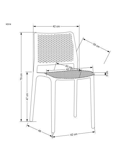 K514 Krzesło Czarne Polipropylenowe - Stylowy Akcent w Przestrzeni
