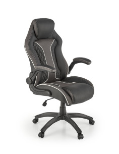 HAMLET Fotel Czarno-Popielaty Eko Skóra - Nowoczesność i Komfort