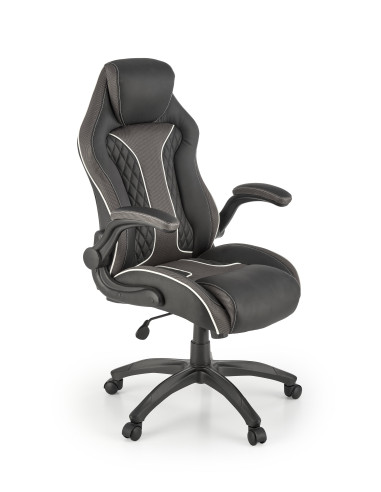 HAMLET Fotel Czarno-Popielaty Eko Skóra - Nowoczesność i Komfort