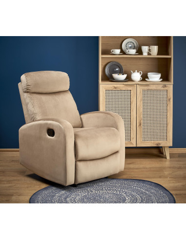 WONDER Fotel Rozkładany Beżowy BLUVEL 28 - Komfort i Wielofunkcyjność