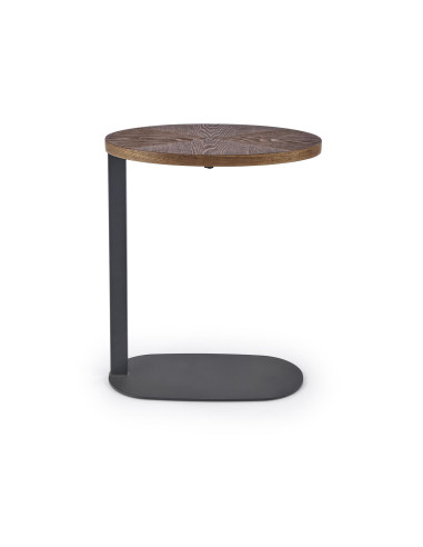 DELPHI Ława z Owalnym Blatem Orzech/Czarny 48x26x58cm - Nowoczesny Design