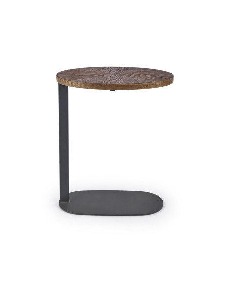 DELPHI Ława z Owalnym Blatem Orzech/Czarny 48x26x58cm - Nowoczesny Design