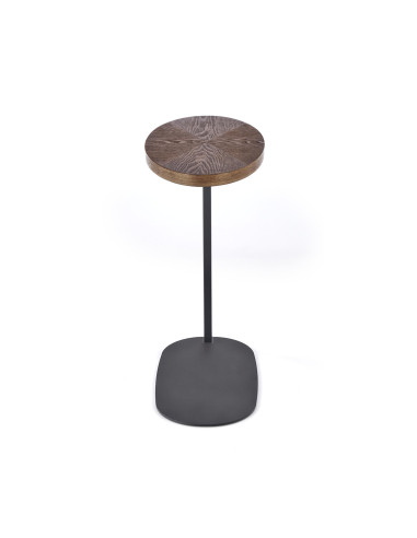 DELPHI Ława z Owalnym Blatem Orzech/Czarny 48x26x58cm - Nowoczesny Design