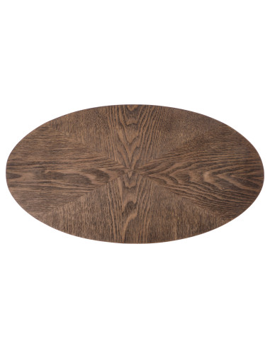 DELPHI Ława z Owalnym Blatem Orzech/Czarny 48x26x58cm - Nowoczesny Design