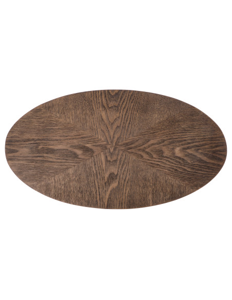 DELPHI Ława z Owalnym Blatem Orzech/Czarny 48x26x58cm - Nowoczesny Design