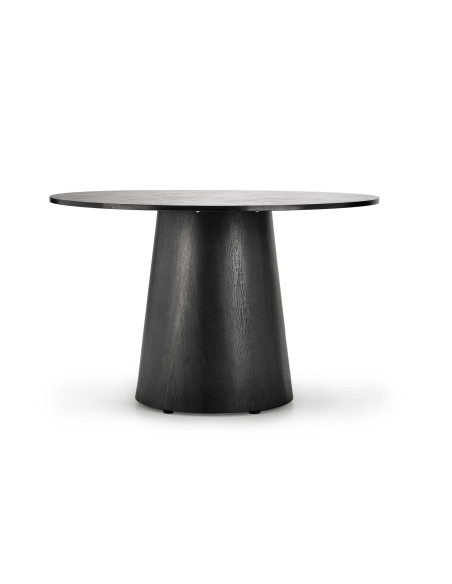 GINTER Stół Okrągły Czarny Fi 120cm na Solidnej Nodze - Minimalizm i Styl