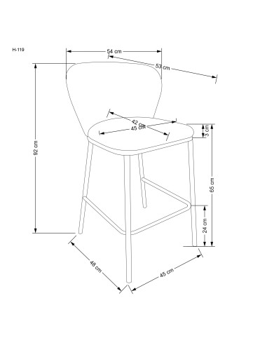 H119 Hoker Kremowy Boucle 54x53x92cm - Komfort i Styl