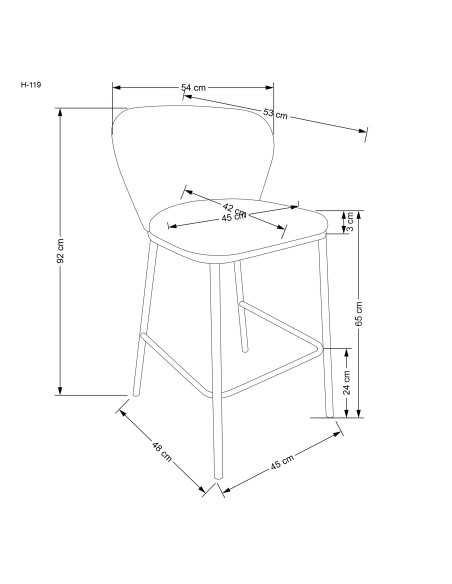 H119 Hoker Kremowy Boucle 54x53x92cm - Komfort i Styl