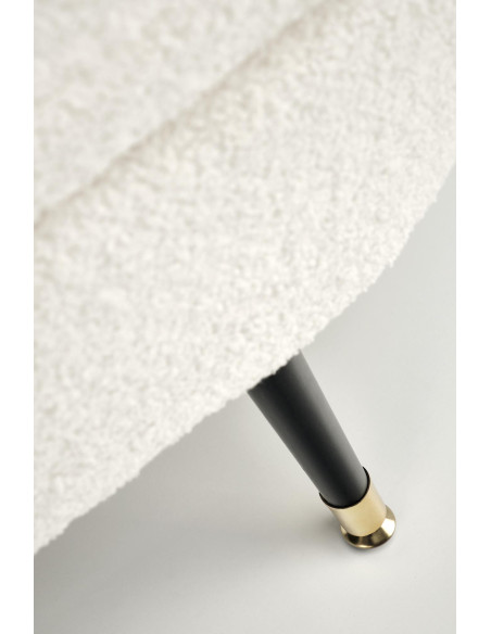 AVEIRO Ławka z Pojemnikiem Tkanina - Bouclé Kremowa 120x40x46cm