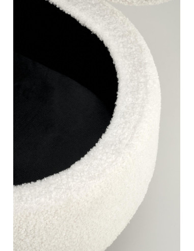 AVEIRO Ławka z Pojemnikiem Tkanina - Bouclé Kremowa 120x40x46cm