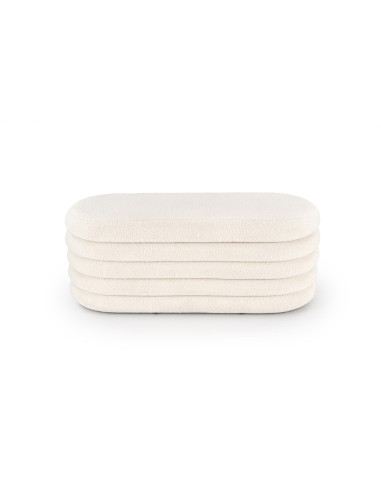 BLISS Ławka z Pojemnikiem Kremowy Bouclé 105x42x42cm - Styl i Funkcjonalność