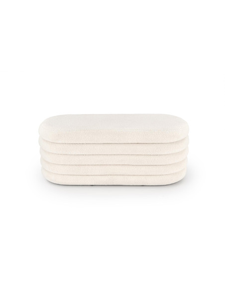 BLISS Ławka z Pojemnikiem Kremowy Bouclé 105x42x42cm - Styl i Funkcjonalność