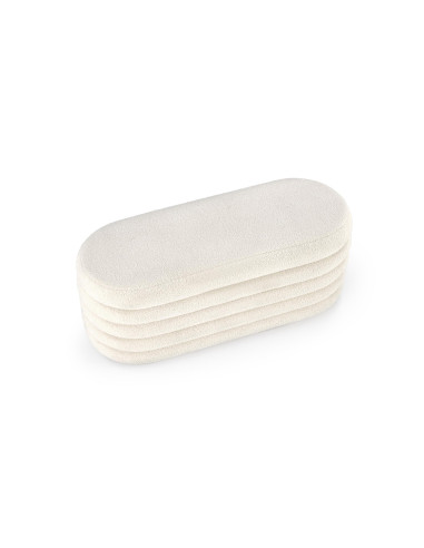 BLISS Ławka z Pojemnikiem Kremowy Bouclé 105x42x42cm - Styl i Funkcjonalność