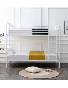 BUNKY Łóżko Piętrowe Białe - Rozkładane na Dwa Pojedyncze Łóżka 2