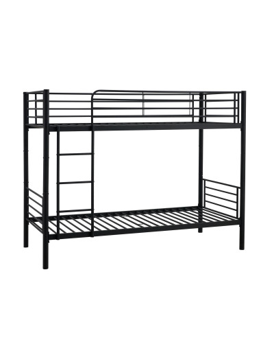 BUNKY Łóżko Piętrowe Czarne - Rozkładane na Dwa Pojedyncze Łóżka