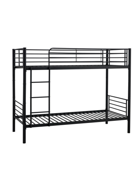 BUNKY Łóżko Piętrowe Czarne - Rozkładane na Dwa Pojedyncze Łóżka