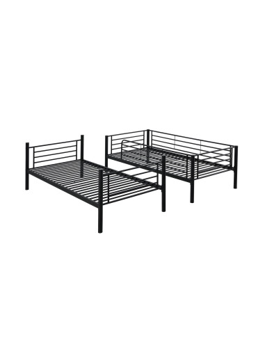 BUNKY Łóżko Piętrowe Czarne - Rozkładane na Dwa Pojedyncze Łóżka