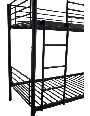 BUNKY Łóżko Piętrowe Czarne - Rozkładane na Dwa Pojedyncze Łóżka