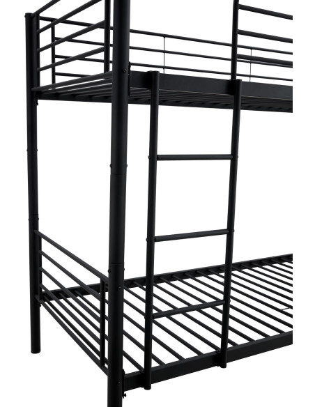 BUNKY Łóżko Piętrowe Czarne - Rozkładane na Dwa Pojedyncze Łóżka