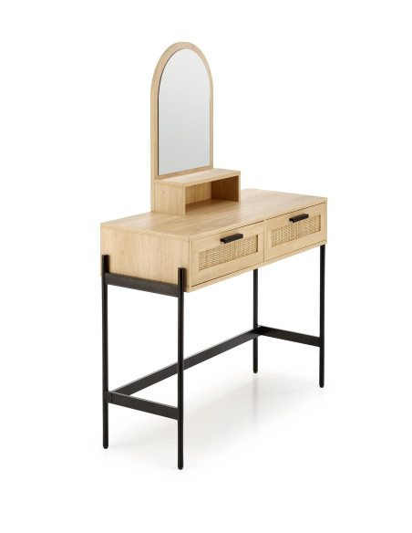 CARMEN Konsolka Naturalny Czarny 104x35x136cm - Elegancja i Naturalność