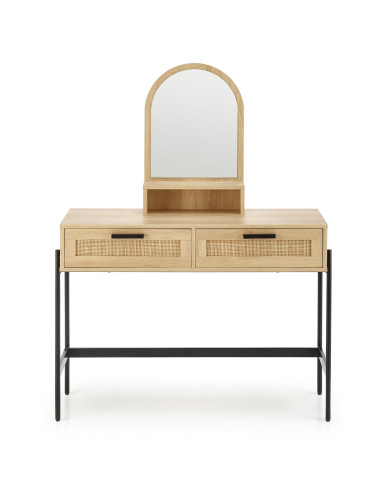 CARMEN Konsolka Naturalny Czarny 104x35x136cm - Elegancja i Naturalność